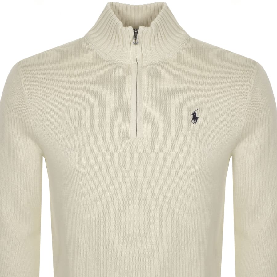 Ralph Lauren Half Zip Knit Jumper Cream